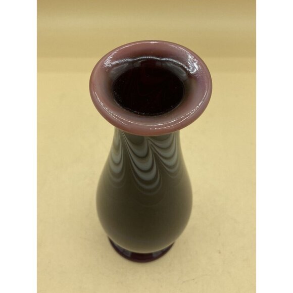 Alder House Oregon Buzz Williams Art Glass 8” Vase Red Signed 1980 Hand Blown - Picture 3 of 10